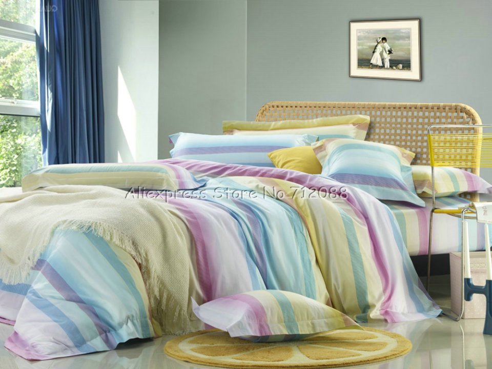 rainbow stripe bedding