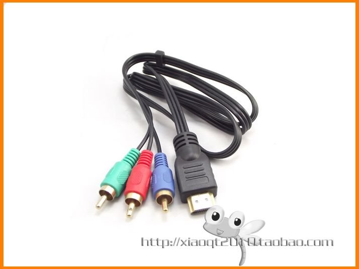 Free shipping 1M HDMI Male To 3 RCA AV Audio Video Component Convert Cable