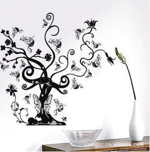 Butterfly Wall  on Trees Wall Stickers Art Decorating For Modern Living Room Wall   Wall