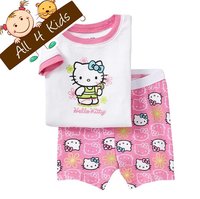 Children ShortSleeve Hello Kitty Pajama Baby Pyjamas Toddler's Nightwear Set, DISCOUNTS offered if mix 5 lots, (2T-7T)/lot