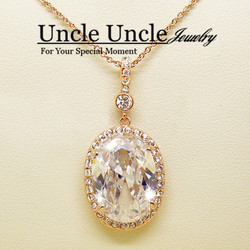 Ultra-big!! FREE SHIPPING 18K Gold Plated Royal Oval Top Class Cubic Zircon Jewelry Luxury Lady Pendant Necklace Wholesale(China (Mainland))