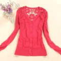 Free Shipping: 2013 autumn back cutout sweater women's air conditioning shirt cardigan li12001