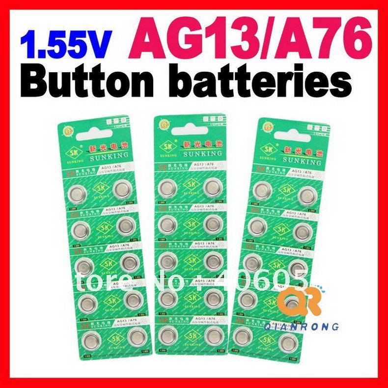 Купить 50pcs/lot ag13 кнопки lr44/a76/357/sr44 щелочной литиевые ...