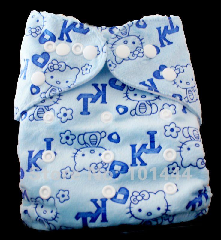 10pcs Pororo minky purple baby cloth diapers/baby nappy with inserts+