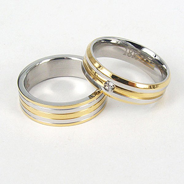 Yellow-Gold-White-Gold-Plated-Engagement-Stainless-Steel-Ring-Setting ...