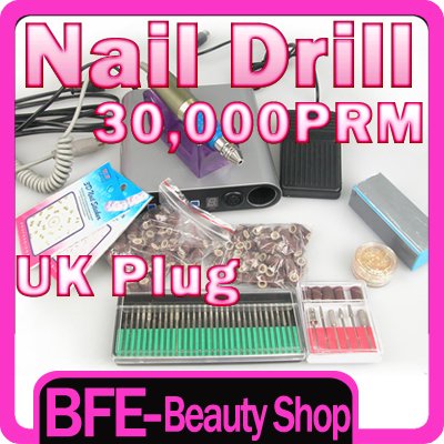 Hot Item FULL SET 30,000RPM ELECTRIC NAIL DRILL +BITS + BANDS Free Gifts UK