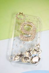 Free shipping, wholesale Handmade Phone case for Apple iPod Touch 4 4G Gen 4th Generation case Rhinestone No.4(China (Mainland))