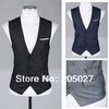freeshipping mens casual V-neck suit vest M, L, XL black, grey, red, dark blue