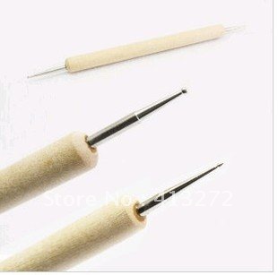 Nail art tools double wooden pole point drill pen point drill machine take