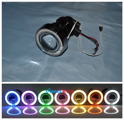 E-Mark Universal H3 HID Xenon Bulb Conversion Ready Projector Lens Fog Lamp/Lights w/ Halo CCFL Angel Eye,6 Color Available(China (Mainland))