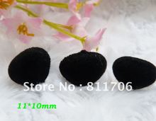 free ship 11 10mm Black Animal Triangle Flocking Plastic Noses Bear Toy with Washers g