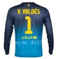 12-13 1# V. Valdes home blue  soccer jersey cheap jerseys hot sell shipping 2012-2013