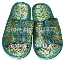 Free shipping Chinese knot Silk Printed Novelty Slippers For Women 5pair/lot  Free