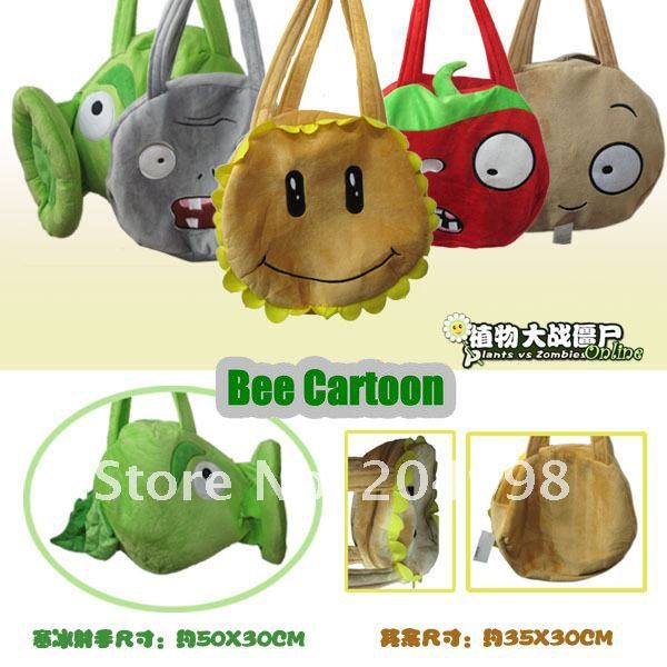 Free shipping Plants VS zombies PVZ plush toy shoulder bag 5 Style for ...