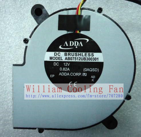 Original ADDA AB07512UB300301 12V 0.85A 7530 7CM cpu cooler heatsink axial Cooling Blower Fan(China (Mainland))