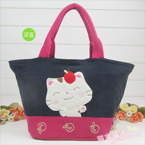Wholesale-girls-handbags-kawaii-cat-quilted-cotton-fabric-bags-free ...