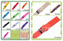 Best price Wholesale Lots 40pcs 20mm Rubber Watch Bands 13colors available Top Quality