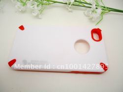 3pcs High Qulitity Rubber Phone Case Back Cover For iPhone 4 4S White&Red(China (Mainland))