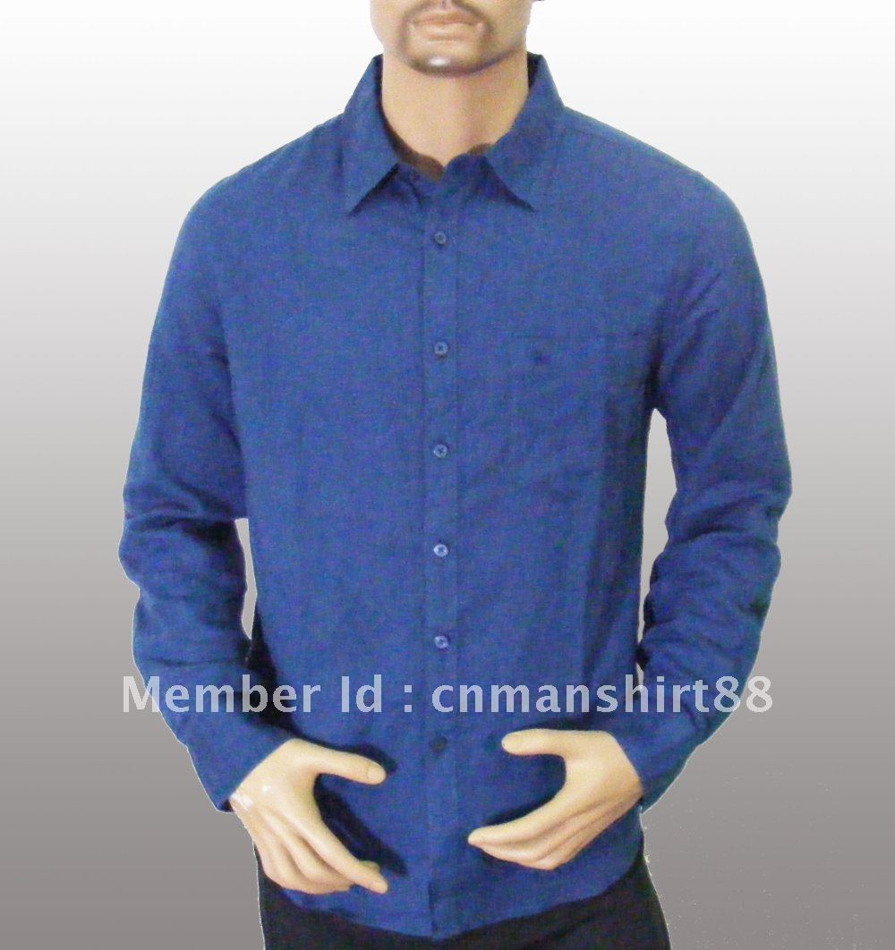 hot sale men's navy blue linen cotton mixed work uniform shirt(China ... hot sale men's navy blue linen cotton mixed work uniform shirt(China ...