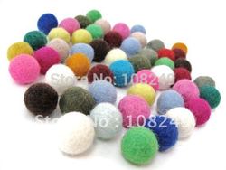 Jewelry assorted colors wool felt ball !Free shipping 20MM multicolors flocking ball!Wool woven balls!(China (Mainland))