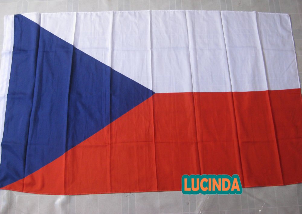 Czech flag 115g double stitched heavy ( 3' x 5' ) Free shipping by EMS 24 pcs / lot(China (Mainland))