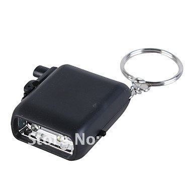 High brightness Mini 2-LED Hand-Crank Dynamo Keychain flashlight with keychain ring 100pcs/lot freeshipping+DHL!(China (Mainland))