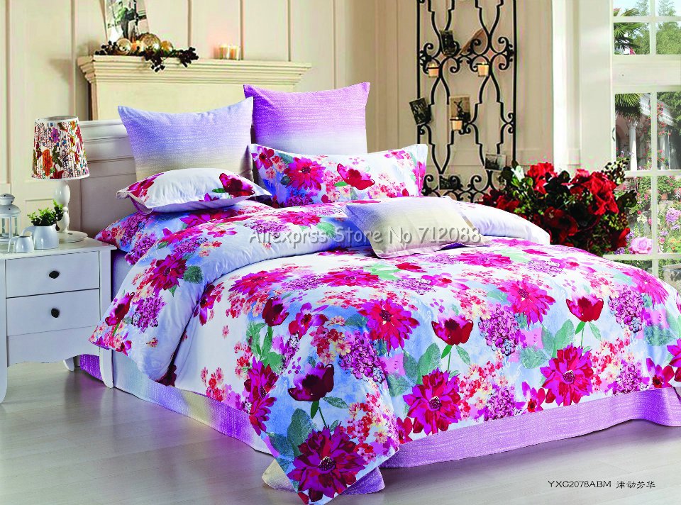 Bright Bedding Sets Queen Pictures To Pin On Pinsdaddy Bright Color Red Floral