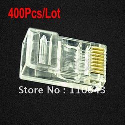 Hot Sale 400Pcs/Lot RJ45 RJ-45 CAT5 Cat5e Cat6 Cable Modular Plug Network Connector Free Shipping 096(China (Mainland))