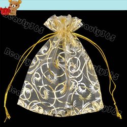 100pcs/Lot Sheer Organza Packing Jewelry Bag, Wedding Gift Bags&Pouches Free Shipping 4908(China (Mainland))