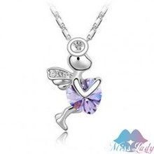 Necklaces,K086,Fashion jewelry,Australian Imported Crystal,cupid, color preserving