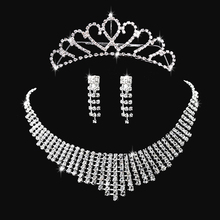 Free shipping bride accessories chain sets necklace marriage accessories three pieces set wedding dress marriage jewelry hh015