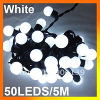 Wholesale 5m white 50 LED ball christmas string light wedding holiday 220V
