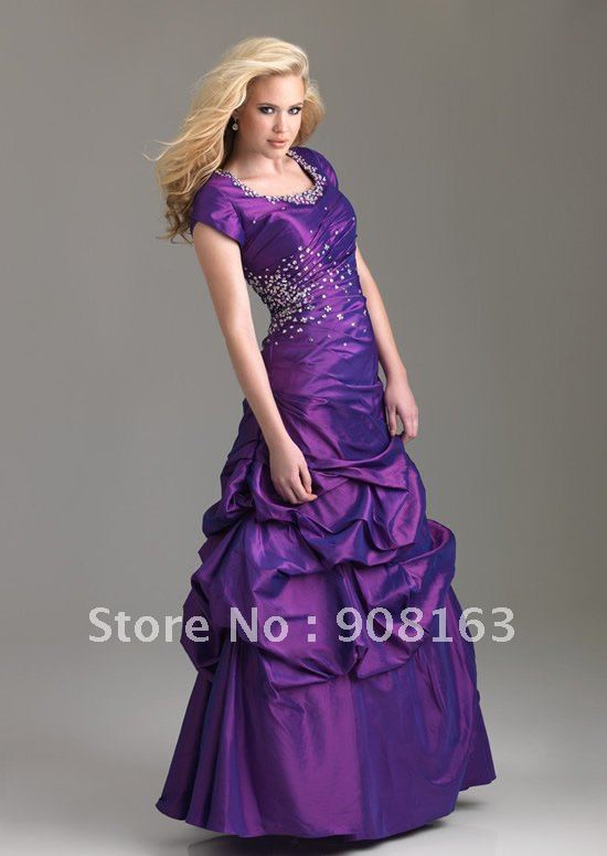 ... Short-Sleeve-Taffeta-Modest-Prom-Dresses-2013-Party-Dress-with-Beaded