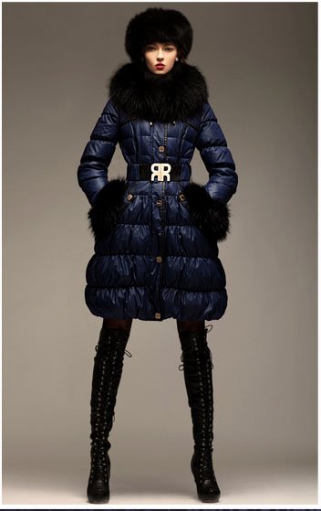 Wholesale-Women Winter Coats Long Down With Faux Fur CollarHoodie