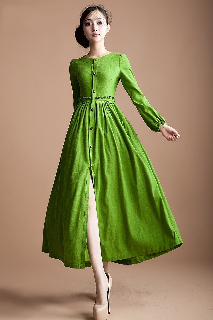 D123 2012 new high quality women's new long linen dress maxi dress