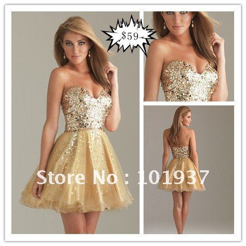 Black Mini Dress on 2013 Cheap Gold Ball Gown Mini Dresses Sweetheart Sequin Dresses Mini