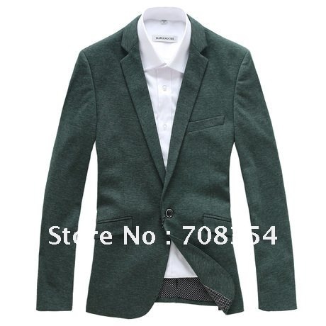 Новое поступление мужская мода тонкий однобортный пиджак / мужская свободного покроя пиджак