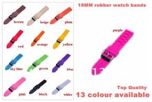 Wholesale Lots 50pcs 18mm Rubber Watch Bands 10colors available Top Quality