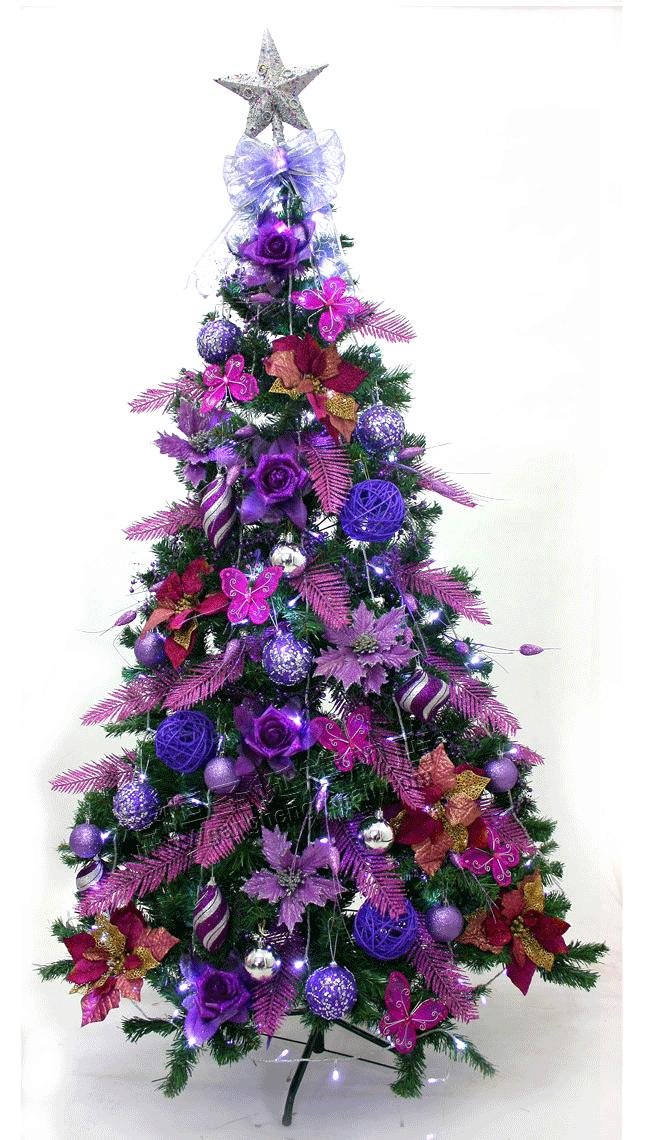 Purple Decorated Christmas Tree