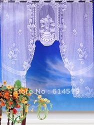 100 % polyester lace cafe curtains with FOUR design(China (Mainland))