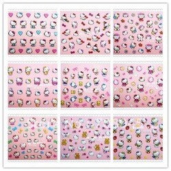Best selling!! NEW 3D nail sticker Decal Hello Kitty designs Nail Art Stickers Nail Decoration 20Pcs/Lot Free shipping(China (Mainland))