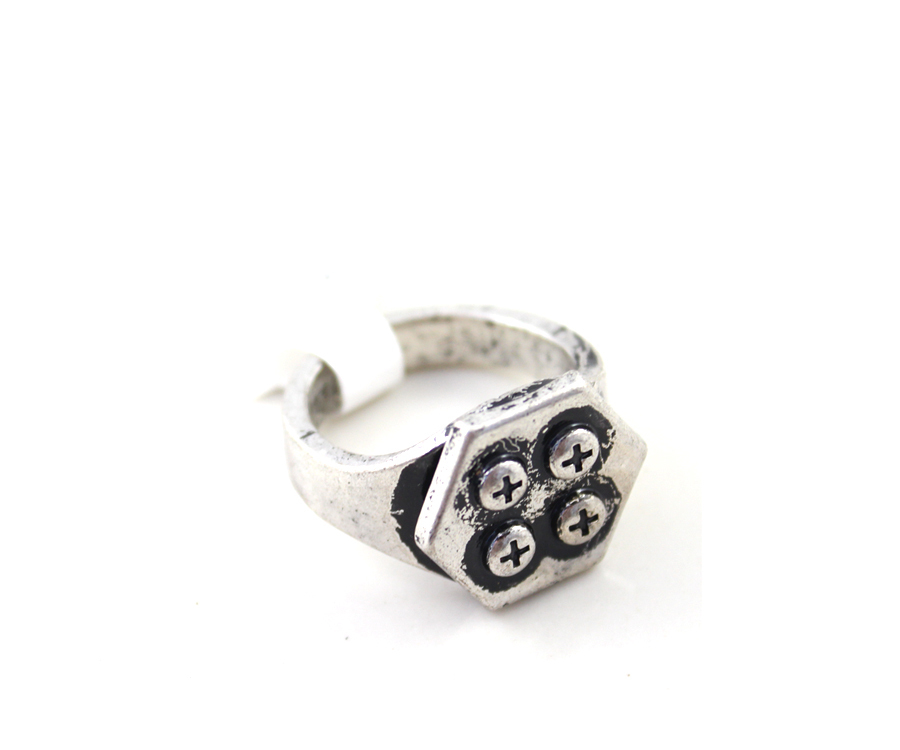 min order $10 fashion silver screw punk ring gt women(China (Mainland))