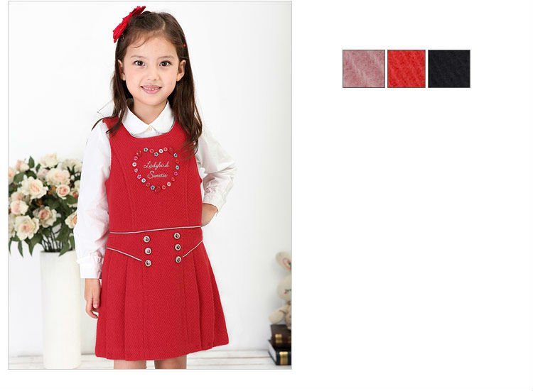  Summer Dress on Autumn Black Pink Red Children Girl Kids Cute Lady Ruffles Vest Dress
