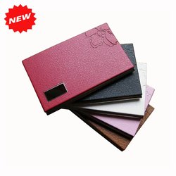 2013 New Arrival Metal Stainless Steel&Pu Leather Credit ID Business Name Card Holder Case With Flower,Promotion Gifts,TNCH032(China (Mainland))