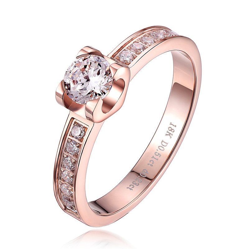 christmas passion honey 18k rose gold plated jewelry index finger ring female zircon ring IFR024