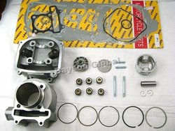Free Shipping 57.4mm Big Bore Kit Cylinder Head Piston Rings Scooter QMJ/QMI152 QMJ/QMI157 GY6 150cc Engine(66mm Valve) @87824(China (Mainland))