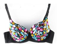 Free shipping MR03 Best Quality Bra Women Party Disco All-over Spike Stud Design Bra Metallic Punk Dance Bra East Knitting