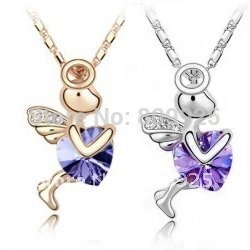 Saint Valentine s Day God of Love Saint Purple Crystal Cupid Necklace