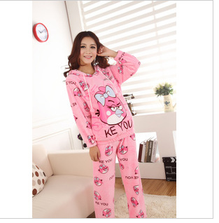 gift for women 2012
 on 2012 new winter pajamas for women Pink red Pyjamas /Cute bird Cartoon ...