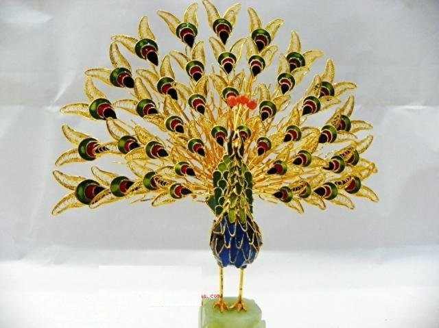 cloisonne peacock